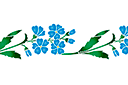 Бордюр из незабудок - трафареты цветов