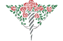 Розовый шток - трафареты цветов розы