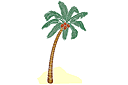 Пальма на берегу (трафарет, малая картинка)