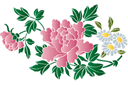 Хризантемы и ромашки В - трафареты цветов