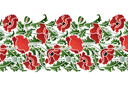 Маковый бордюр 39 - трафареты цветов