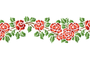 Розовый бордюр 41 - трафареты цветов розы