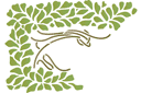 Зеленый полуквадрат - трафареты травы и листьев