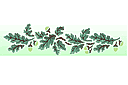 Дубовый бордюр 2 - трафареты травы и листьев