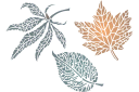 Три листа - трафареты травы и листьев