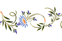 Колокольчиковый бордюр 93 - трафареты цветов