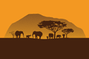 Африканский пейзаж (трафарет, малая картинка)
