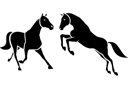 Две лошади 3б - трафареты животных