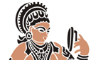 Индианка с зеркалом - индийские и буддистские трафареты