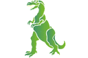 Зеленый динозавр (трафарет, малая картинка)