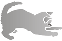 Серый котенок (трафарет, малая картинка)