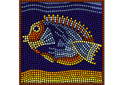 Плывущая рыба (мозаика) - трафареты для кафеля