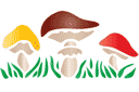 Три гриба (трафарет, малая картинка)