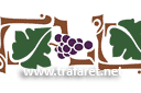 Виноградный бордюр 02 - трафареты растительных бордюров