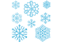 Восемь снежинок IV (трафарет, малая картинка)