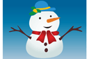 Снеговик (трафарет, малая картинка)