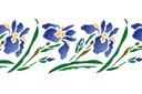 Восточный ирисовый бордюр - трафареты цветов