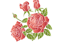Алые розы 1 - трафареты цветов розы