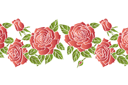 Алые розы 3 - трафареты цветов розы