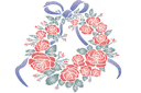 Медальон из роз и лент - круглые трафареты