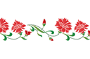 Гвоздичный бордюр 3 - трафареты цветов