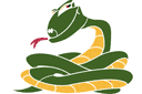 Хитрая змея (трафарет, малая картинка)