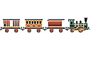 Игрушечный поезд (трафарет, малая картинка)