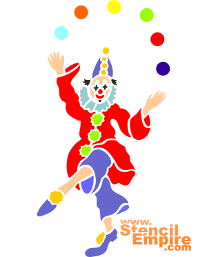 Клоун-жонглер - трафарет для декора