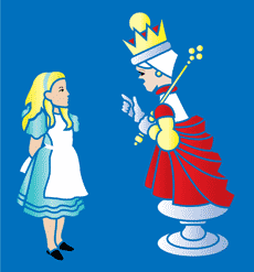 Алиса и Королева - трафарет для декора