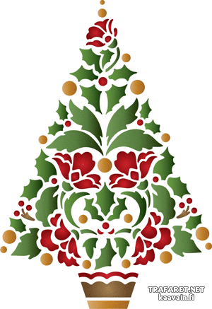 Рождественская елка - трафарет для декора
