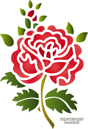 Фолк роза 11а - трафарет для декора