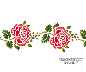 Фолк роза 11б - трафарет для декора