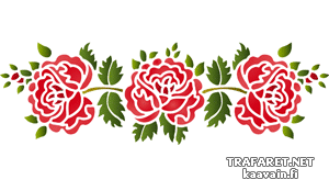 Три фолк розы - трафарет для декора