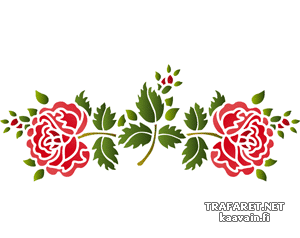 Две фолк розы - трафарет для декора