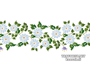 Фолк бордюр ромашек - трафарет для декора