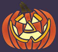 Тыква Хеллоуин 3 - трафарет для декора