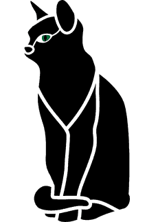 Черная кошка - трафарет для декора