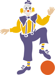 Клоун с мячом - трафарет для декора