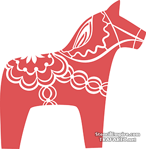 Шведская лошадка - трафарет для декора