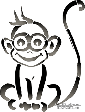 Маленькая обезьянка - трафарет для декора