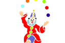 Клоун-жонглер (трафарет, малая картинка)