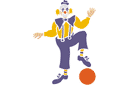 Клоун с мячом (трафарет, малая картинка)