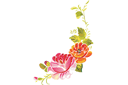Жостовские розы (трафарет, малая картинка)