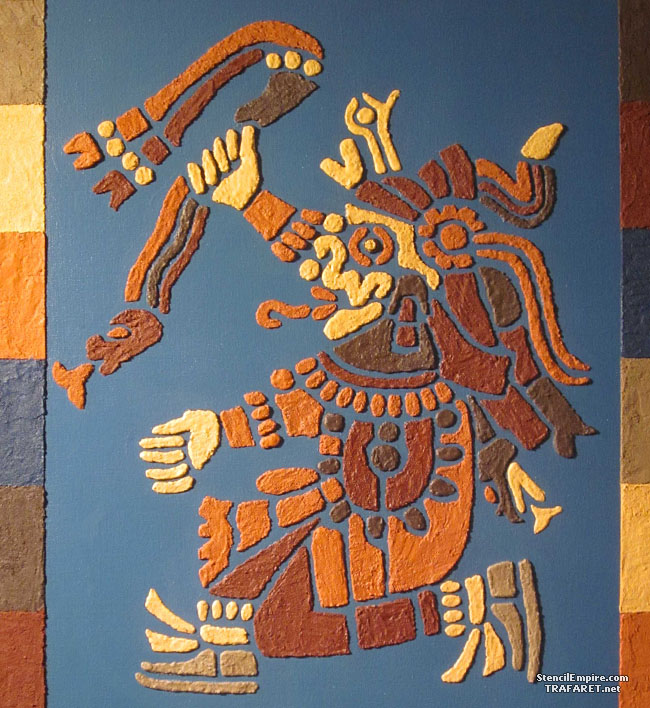 Трафарет Бог Ацтеков Тлалок