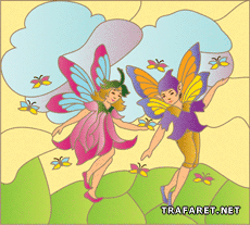 Эльф, фея и бабочки